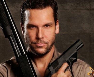 Dan cook portrait with guns by magazine photographer in Austin.